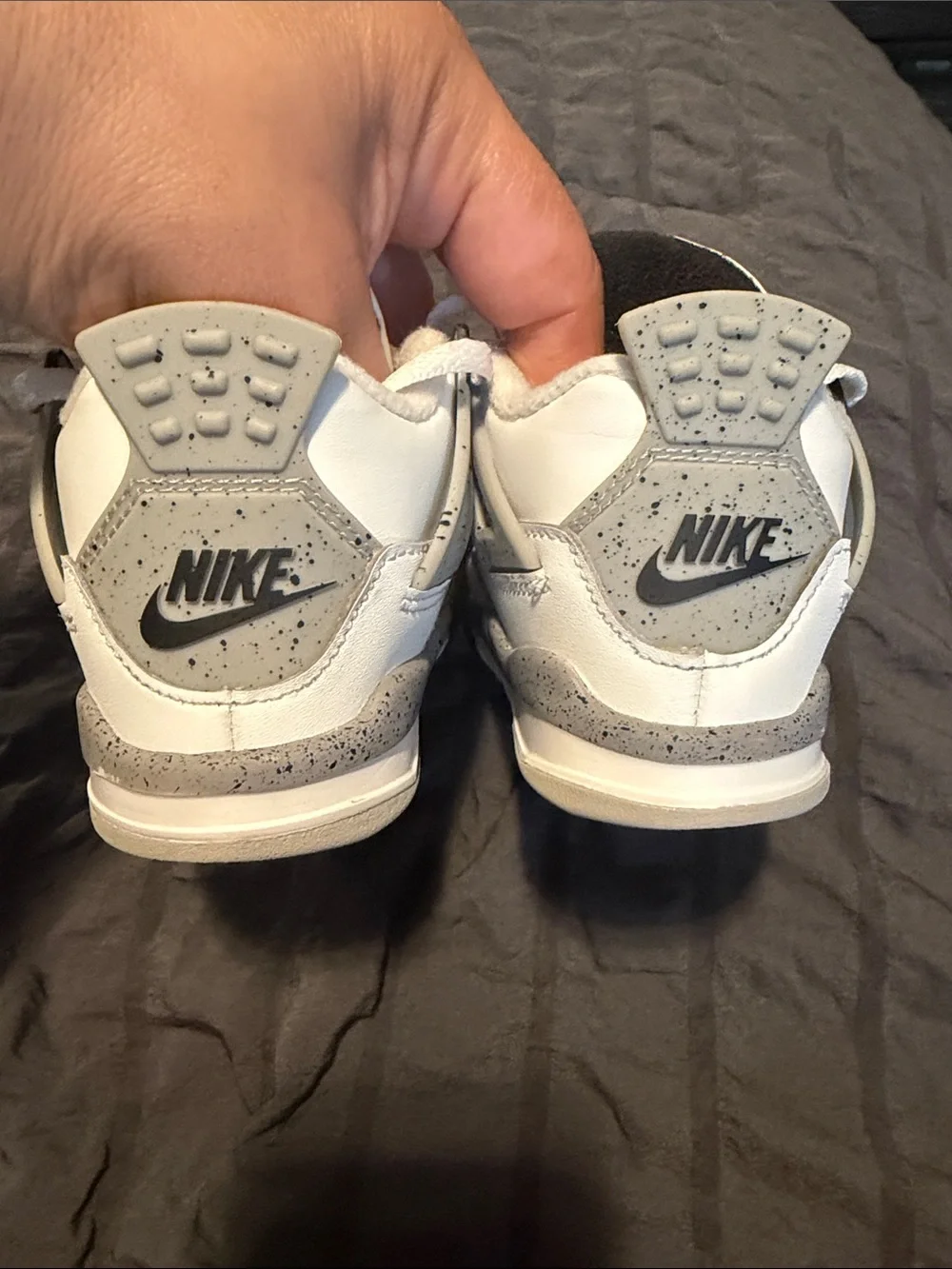Jordan Kids White and Black Sneakers with Red Jumpman
